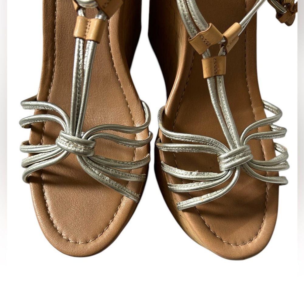 Coach Georgiana wedge strappy sandals silver Size 11 - Picture 8 of 10